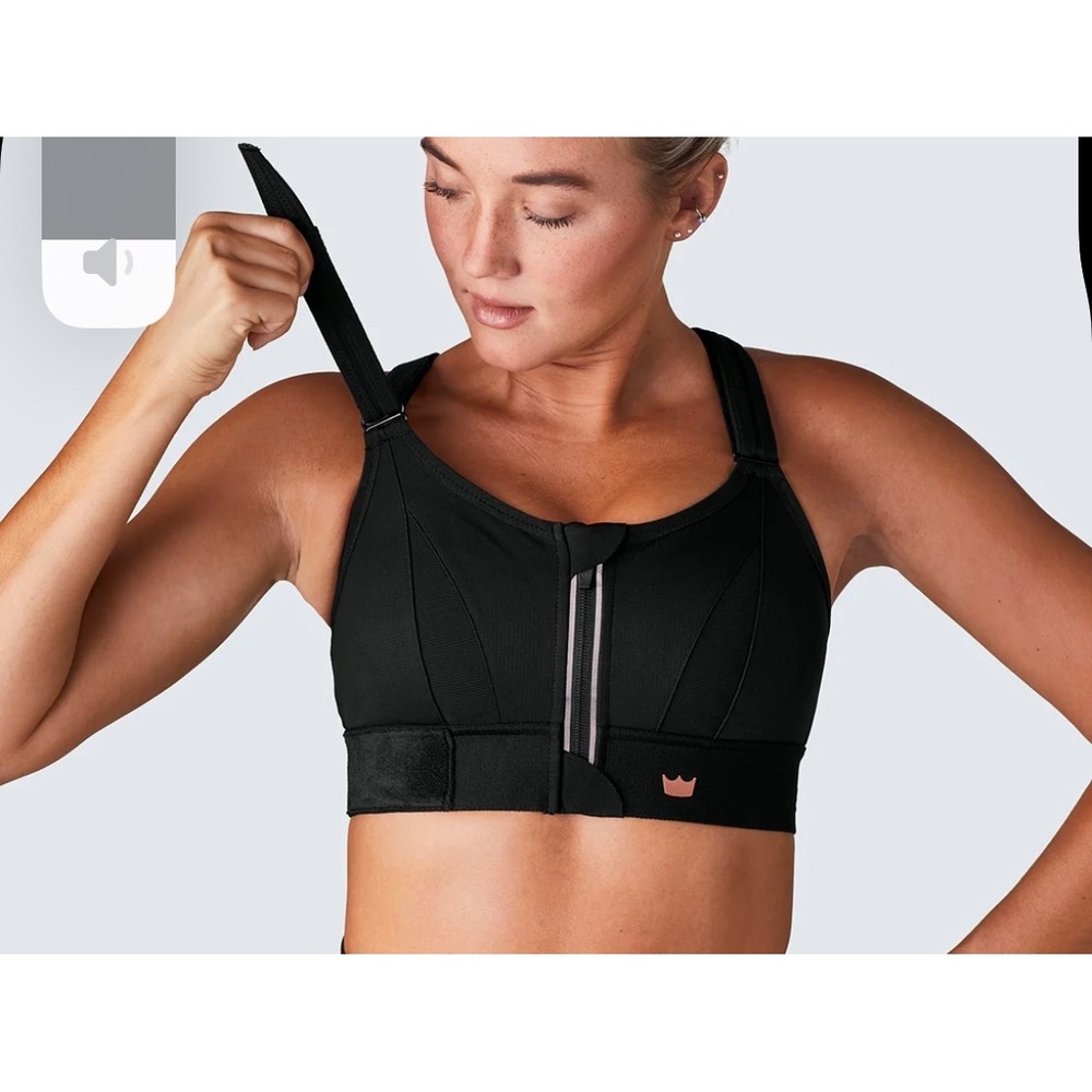 Shefit Ultimate Sports Bra Black High Impact Adjustable Front Zip 3Luxe 110002 - Picture 8 of 13